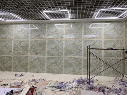 PVC marble color installation site