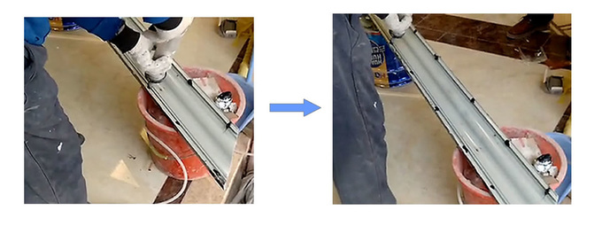 PVC marble trim profile installation step 3