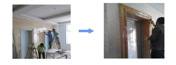 PVC marble trim profile installation step 5